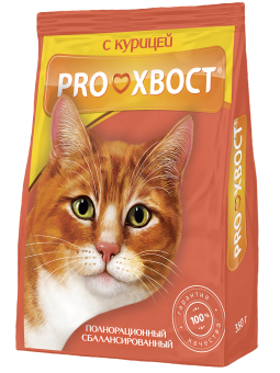 Сухой корм для кошек  Proхвост с курицей, 350г