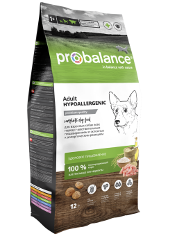 Сухой корм для собак Probalance Hypoallergenic, чувствительное пищеварение, 12кг