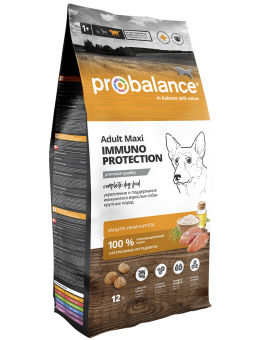 Сухой корм для собак крупных пород Probalance Immuno Adult Maxi, защита иммунитета, 12кг