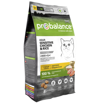 Сухой корм для кошек Probalance Sensitive, чувствительное пищеварение, 8кг