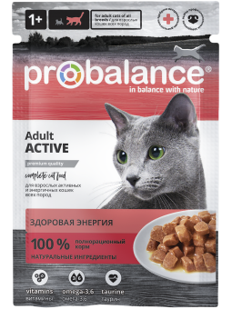 Консервированный корм для активных кошек Probalance Active, 85г